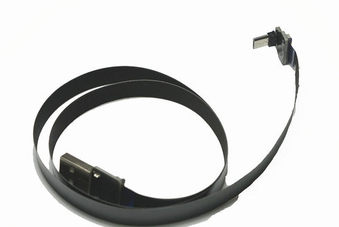 Long Flat Slim Ribbon Micro USB Cable Soft Micro USB 90 Degree Angled Male to Standard USB A Male Straight for sync and Charging Gimbal rig Black ...