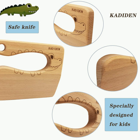 Wooden Kids Knife for Cooking,Kid Safe Knives,Kitchen Toy,Chopper,Vegetable and Fruit Cutter (For 2-8 Years Old)...
