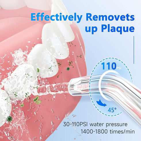 Water Flosser, 4 Modes Cordless Oral Irrigator, Portable and Rechargeable IPX7 Waterproof 110 Days Powerful Battery Life Water Dental Flossers for...