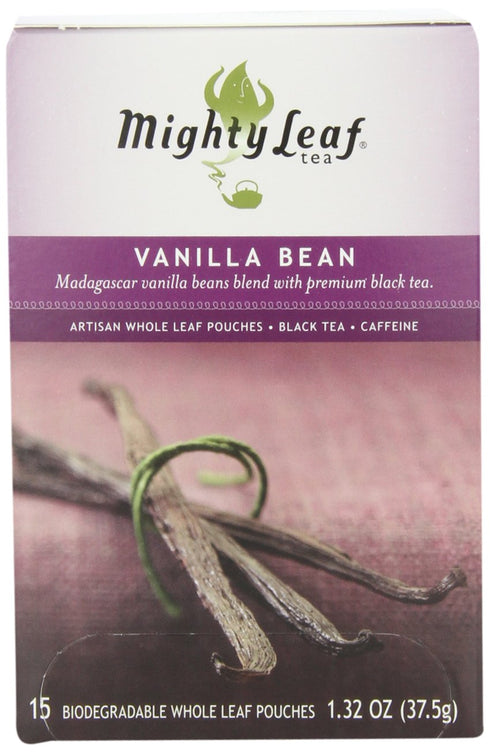 Mighty Leaf Vanilla Bean Black Tea, Rich and Creamy Flavor, 15 Silk Bags (Pack of 3)...