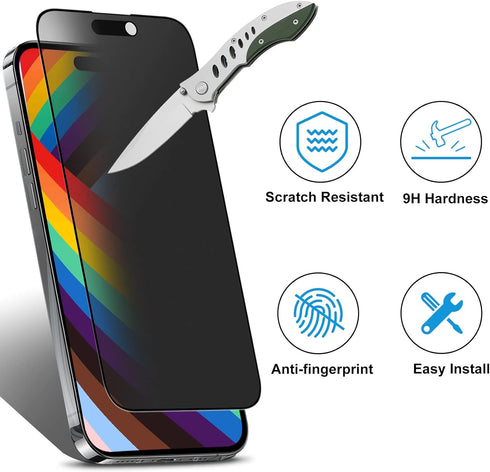 Mothca Matte Privacy Screen Protector for iPhone 14 Pro Max 6.7-inch with Alignment Sticker, Anti-Spy Anti-Glare Full Coverage Tempered Glass Anti...