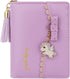 Uromee Girls Wallet Small Card Holder Women Purse Bifold Vegan Leather Zipper Coin Pocket Cute Unicorn Pendant Tassel...