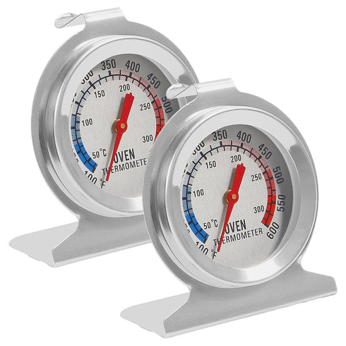 2 Pack Oven Thermometer Instant Read Stainless Steel Grill Thermometer 50-300°C/100-600°F for Kitchen Cooking Baking...