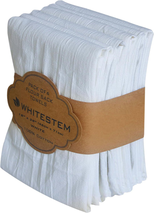 Flour Sack Kitchen Towels |Cotton Blank Towel | Tea Towel Crafting Embroidery | Thick Absorbent Quick Dry | Baking Bread Proofing Linen Cover Whit...