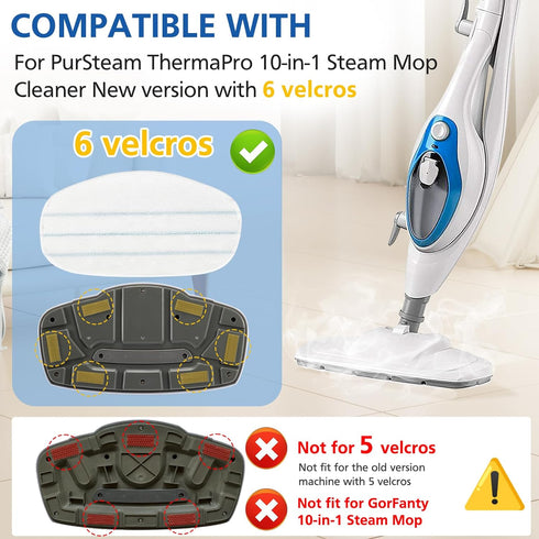 LINNIW 8 Pack Replacement Steam Mop Pads Compatible for PurSteam ThermaPro 10-in-1...