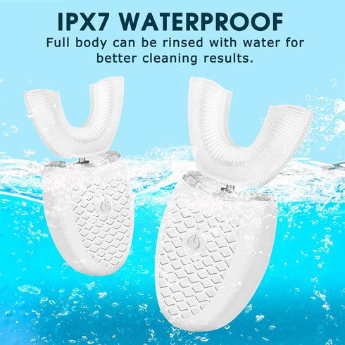 Ultrasonic Electric Toothbrush Adults, Automatic Toothbrush U Shaped Whole Mouth 360° Cleaning Teeth Whitening Hands Free Rechargeable IPX7 Waterp...