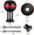 1" Ball Adapter with M6 & 1/4" Threaded Stud, Aluminum Alloy Fixed Ballhead Mount Adapter for Action Camera & Camcorder Compatible Underwater Tray...