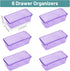 WOWBOX 6 PCS Plastic Drawer Organizer Set, Desk Drawer Divider Organizers and Storage Bins for Makeup, Jewelry, Gadgets for Kitchen, Bedroom, Bath...