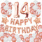 14TH Birthday Decorations for Girls and Women 14th Birthday decorations 14 Years Old Birthday Party Supplies Happy Birthday Banner Rose Gold Confe...