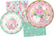 Floral Themed Tea Party Supply Pack Bundle Includes Paper Plates & Napkins for 8 Guests...