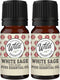 Wild Essentials White Sage 2 Pack of 100% Pure Essential Oil - 10ml, Premium Grade, Made and Bottled in The USA, Cleansing, Purifying, Relaxing...