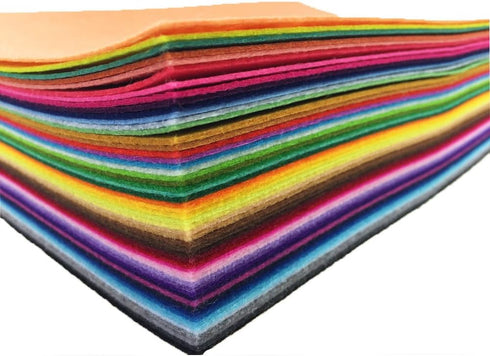 flic-flac 54pcs Felt Fabric Sheet Assorted Color Felt Pack DIY Craft Squares Nonwoven (20cm*20cm)...