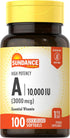 Sundance High Potency Vitamin A Softgels | 3000mcg | 100 Count | Essential Vitamin | Non-GMO and Gluten Free Supplement...