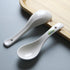 Soup Spoons,5.5" Asian Soup Spoons Set of 6, Ceramic Chinese Soup Spoons White Ceramic Dessert Spoons Rice Spoon for Ramen Pho Wonton Dumpling Mis...