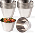 Fit Meal Prep [24 Pack 4 oz Stainless Steel Dipping Sauce Cups, Reusable Metal Ramekins, Commercial Grade Condiment Bowls, Individual Portion Cups...