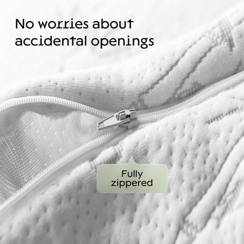 2 Pack Waterproof Viscose Made from Bamboo Pillow Protectors Queen 20x30 Pair Zippered Case, Guaranteed Noiseless Pad, Ultra Plush Absorbent (Visc...