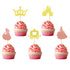 Pack of 40 Pre-Assembled Princess Cupcake Toppers Crown Castle Girl Cupcake Toppers Birthday Fruits Picks for Princess Theme Party Decoration...