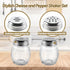 Cheese and Pepper Shakers Set of 2, 6oz Glass Spice Shakers with Stainless Steel Perforated and Slotted Top (Clear)...