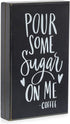 Farmlyn Creek Wooden Coffee Sign - Pour Some Sugar on Me (Black, 6 x 10 Inches) - Coffee Bar Sign...