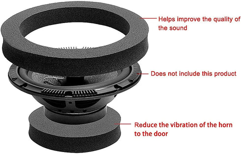RDBS 6" 6.5" 6.75" Car Speaker Foam Rings Universal Self Adhesive Speaker Fast Rings Sponge Bass Blocker Kit Waterproof High Rebound EVA Foam Spea...