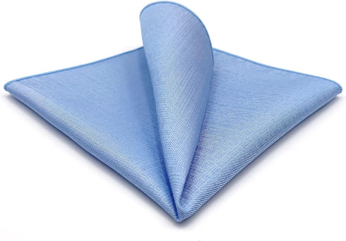 S&W SHLAX&WING Tie Sets for Men Dress Neckties Light Blue Solid Extra Long Matching Pocket Square...