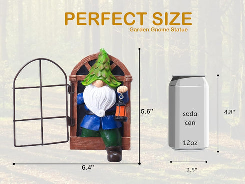 Gnome Tree Hugger Garden Gnome Statue 5.6 inches Elf Out The Door Tree Hugger, Garden Peeker Art Décor for Tree Trunk Fence Yard Garden Sculptures...
