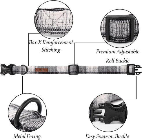 Lionet Paws Dog and Cat Collar with Bowtie Grid Dog Collar Plastic Buckle Light Adjustable Collars for Small Dogs Pets...