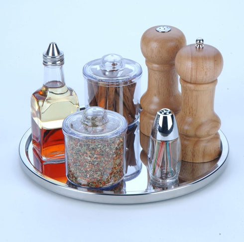 Dial Industries Lazy Susan Stainless Steel Turntable Organizer for Pantry, Cabinet, Countertop, Single Tier...