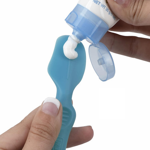 Dr. Talbot's Diaper Cream Soft Silicone Brush with Suction Base & Hygienic Case, Aqua, Full Size...