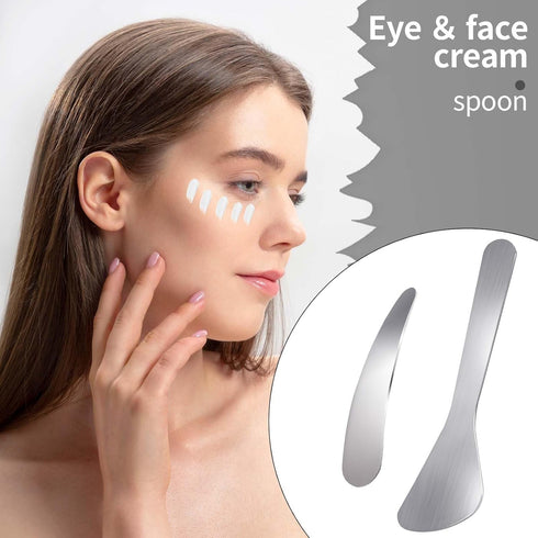 2Pcs Mini Metal Cosmetic Spatulas, Makeup Spatulas, Skincare Spatula, Cream Spatula, Beauty Accessories for Mixing and Sampling Plant Masks, Skin ...