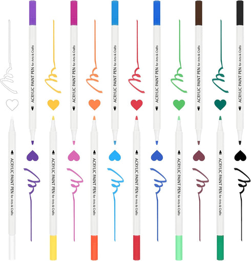 TBC The Best Crafts Acrylic Paint Pen -12 Color waterproof, non-toxic, odorless, suitable for paper, pottery, stones, backpacks, glass, eggs, fabr...