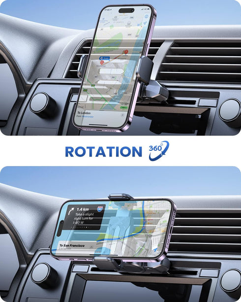 OQTIQ CD Phone Holder for Car, CD Player Phone Mount with Ultra Sturdy Expandable Spring-Loaded Grip & 360 Degree Pivot, CD Slot Car Phone Holder ...