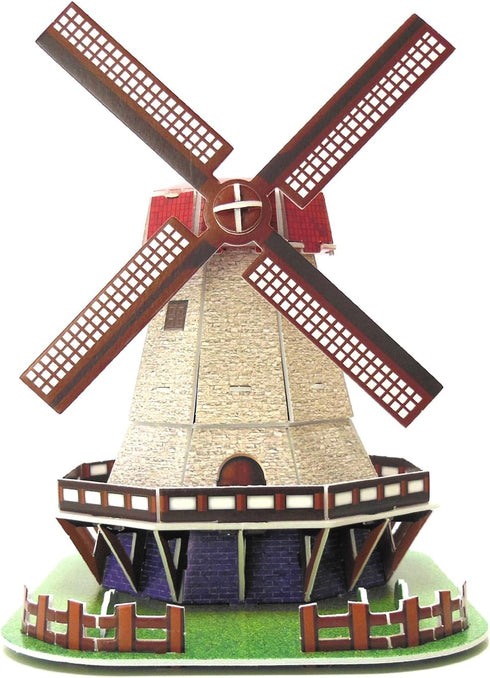 Creative 3D Puzzle Paper Model Holland Windmill DIY Fun & Educational Toys World Great Architecture Series, 45 Pcs...