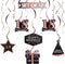LINGTEER Happy 18th Birthday Decorations - 12 Pcs Birthday Black & Rose Gold Foil Swirls Streamer Set,Cheers to Eighteen Years Old Bday Party Gift...