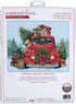 Dimensions 70-08992 Festive Ride Embroidery Christmas Cross Stitch Kit, 10" x 8", 14 Count Light Blue Aida, Various...