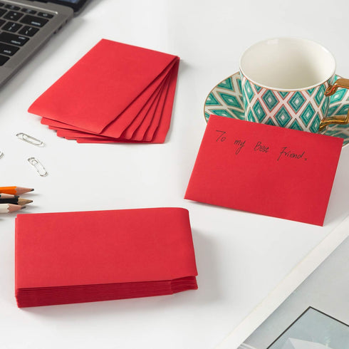 100 Pack Money Envelopes Cash Budget Envelopes #7 Coin Envelope for Cash, Budgeting, Check, Gifts Cards, 3.5 x 6.5 Inches (Red)...
