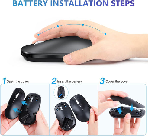 OMOTON Bluetooth Mouse for iPad and iPhone (iPadOS 13/ iOS 13 and above), Ultra-Thin Wireless Mouse Compatible with Bluetooth Enabled Computer, La...