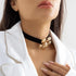 Boho Gold Flower Floral Pearl Black Choker Necklace for Women,Y2k Denim Rose Flower Choker Pearl Velet Choker Pendant Collar Trendy Jewelry...