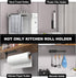 Paper Towel Holder - Self-Adhesive or Drilling, Matte Black Paper Towel Rack Under Cabinet for Kitchen, Upgraded Aluminum Kitchen Roll Holder - Li...