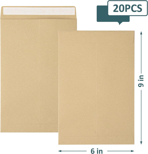 20Pcs 6x9 Self Seal Catalog Envelopes, Mailing Envelopes, Printable Manilla Envelopes, Security Envelopes Letter Size, Small Envelopes for Invitat...