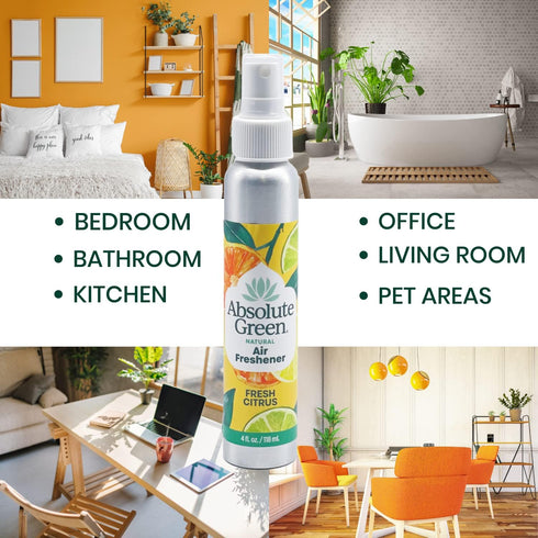 100% Natural Air Freshener Room Spray, Non-Toxic, Plant-based, Safe Around Home,Food, Kids, & Pets, Aromatherapy, Odor Eliminator, Fresh Citrus, 1...