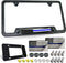 Police Thin Blue Line License Plate Frame- Patriotic Carbon Fiber Car Tag Holder, American Flag Black Aluminum Bracket with Screw, Cap Covers, Dec...