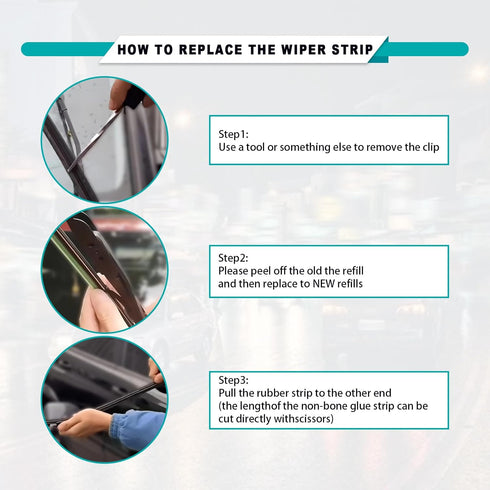 4 Pieces DIY Adjustable Windshield Wiper Blades Rubber, Frameless Insert Silicone Strips Windshield Wiper Baldes Strip, Universal for Most Vehicle...