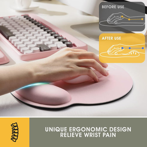 GIM Ergonomic Keyboard Wrist Rest and Mouse Pad with Wrist Support, Memory Foam Mouse Cushion Anti-Slip Computer Wrist Rest Pad for Comfortable Ty...