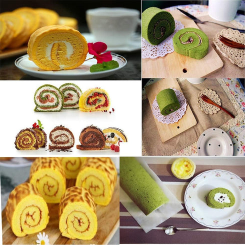 YUANAIYI Swiss Roll Cake Mat - Flexible Multipurpose Silicone sheet Nonstick jelly roll pan Baking Tray Pastry Mat Pizza Cookies Mold?set of 2?...