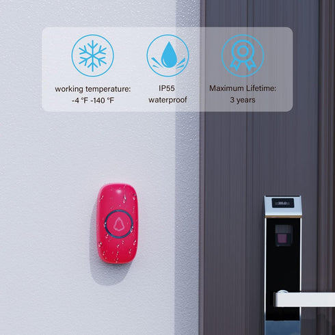 SECRUI Wireless Doorbells for Home, Classrooms, Apartments, Businesses, etc. Easy to Use, Adjustable Volume, 58 Chimes, Colorful LED, Waterproof, ...