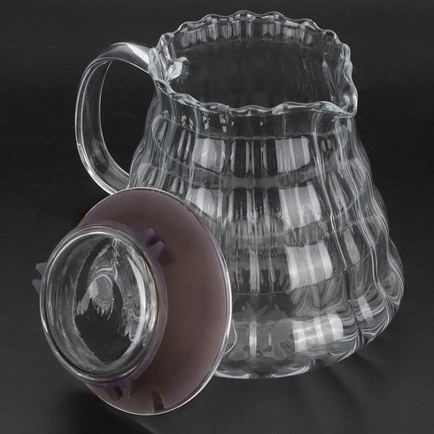 Fdit Transparent High Borosilicate Glass Coffee Pot Exquisite Coffee Maker Kettle Teapot Supply with Rubber Cover for Home Hotel Office(1#) Coffee...