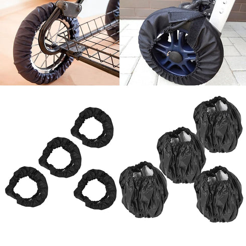 4Pcs Baby Stroller Wheel Cover, Kid Baby Dustproof Wheelchair Protector Pushchair Wheel Cover Stroller Accessory(Small (4pcs))...