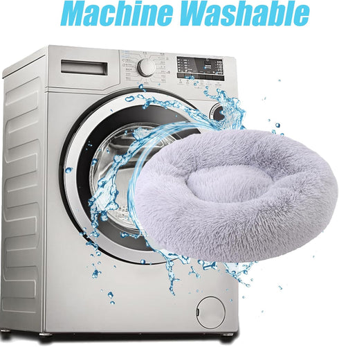 Calming Dog Bed, Pet Beds for Small Dogs, Cat Beds for Indoor Cats, Fluffy Faux Fur Plush Small Dog Bed, Washable Puppy Bed with Anti-Slip Bottom,...