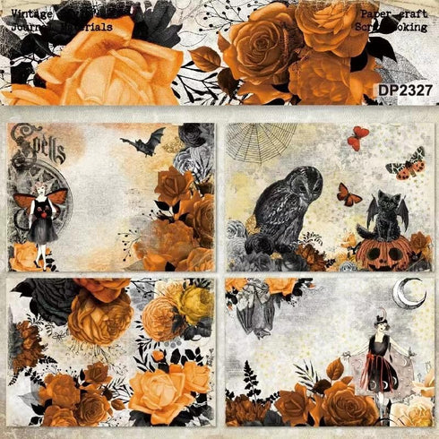 A5 size Happy Halloween Theme Dot Scrapbook, Pumpkin DIY Album Scrapbook Paper,Greeting Card Making Background Paper Craft Supplies Painting Decor...